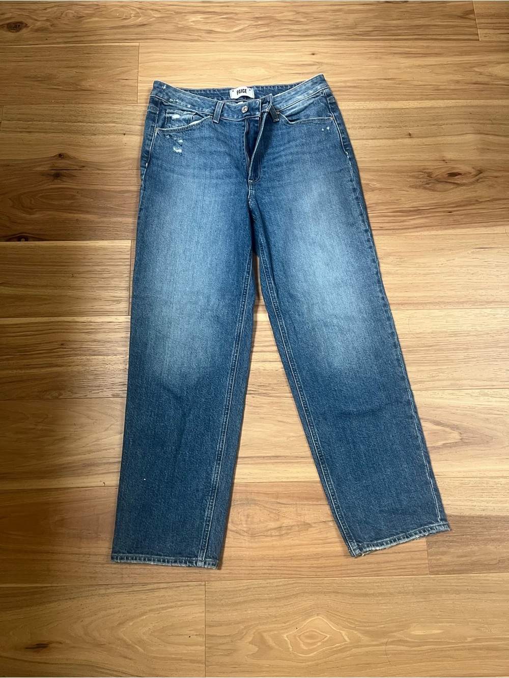 PAIGE Straight-Leg Women's Jeans in Medium Blue